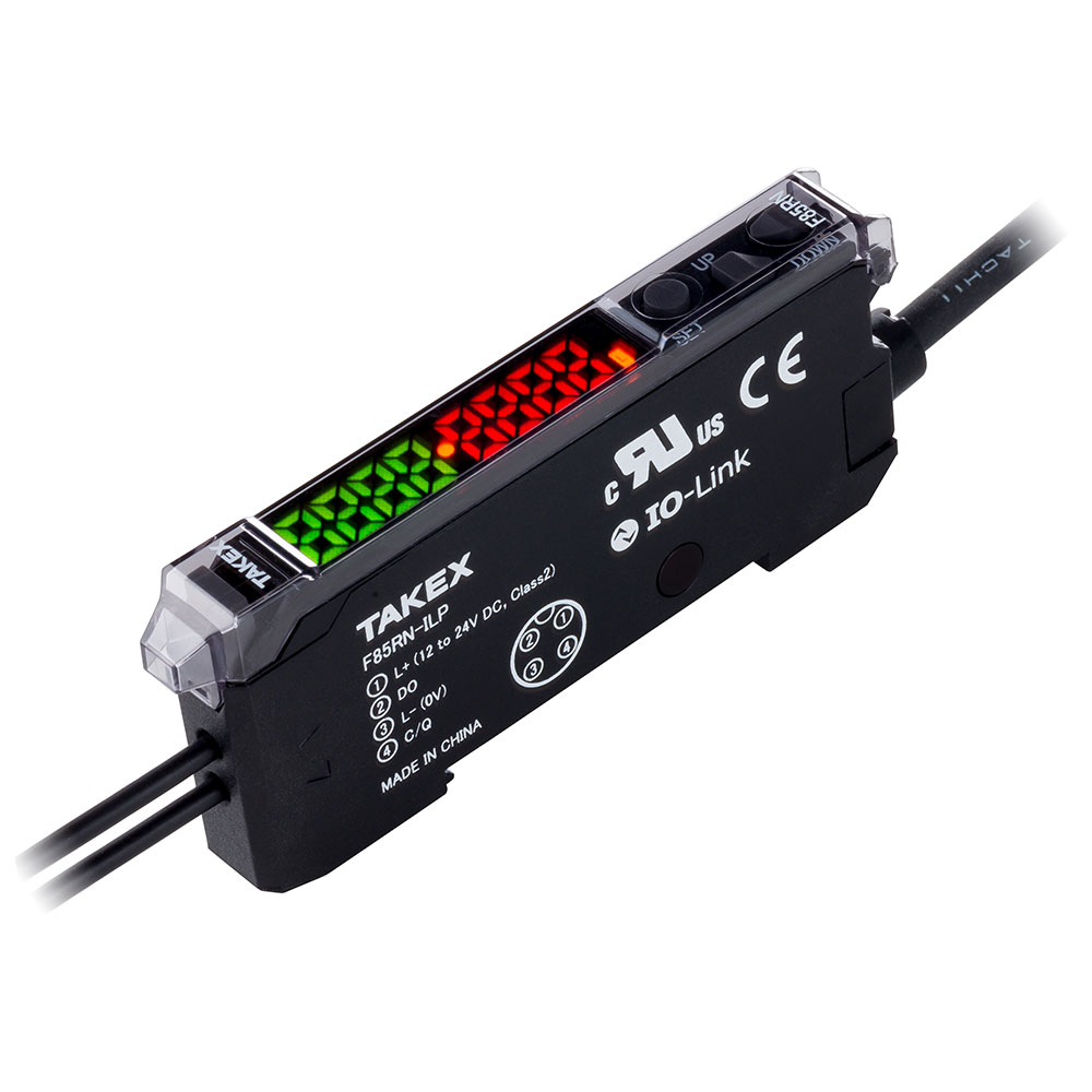 Takex F85RN-ILP Photoelectric fiber optic sensor with IO-Link and dual display, Smart solution with IO-Link technology