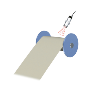 Measure thickness of rolled paper