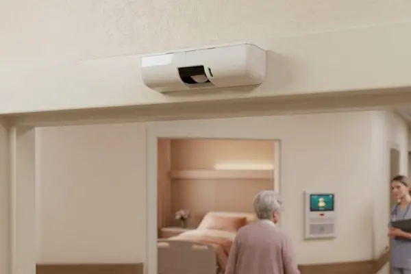 PS-530E REX sensor installed above a doorway in an aged care facility