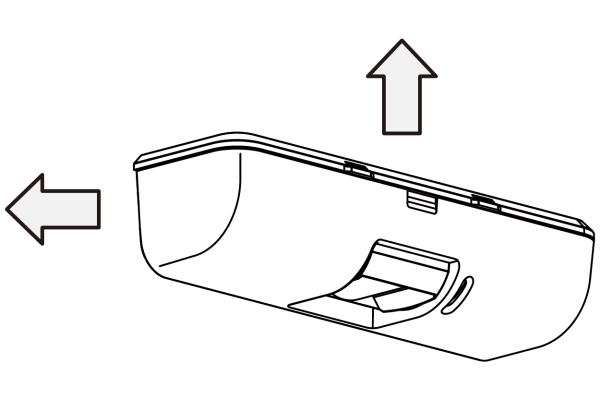 Illustration showing PS-530E mounting to a wall or ceiling