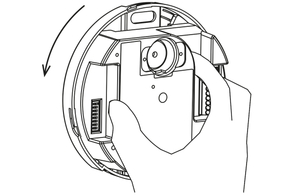 Diagram illustrating twist lock function of VS-1000E